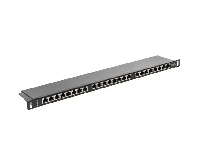 LANBERG PPS5-0024-B Lanberg Patch Panel 24 prievadų 0,5U, kat. 5e, ekranuota, juoda