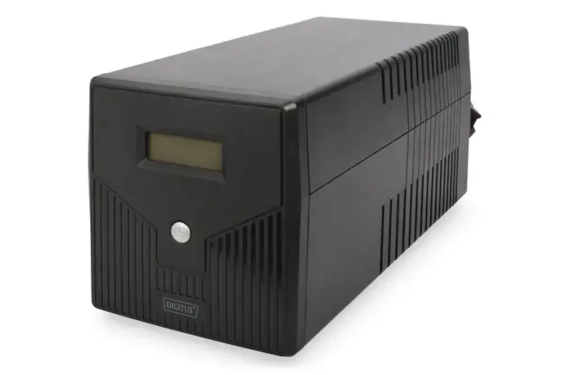 DIGITUS Line-Interactive UPS 1500VA/900W 12V/9Ah X2 akumuliatorius 4x CEE 7/7 AVR USB RS232 RJ-11/45 LCD ekranas