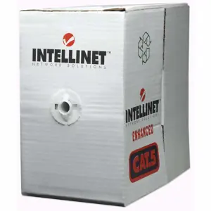 Intellinet Network Bulk Cat6 Cable, 23 AWG, Solid Wire, 305m, Grey, CCA, U/UTP, Box, 305 m, Cat6, U/UTP (UTP), Grey