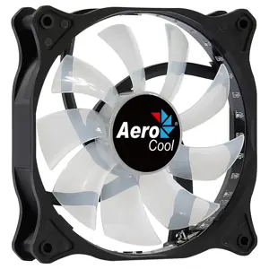 "Aerocool COSMO12FRGB" kompiuterio ventiliatorius 12 cm LED RGB Molex jungtis, tylus, juodas, ventiliatorius, 12 cm, 1000 aps/min, 23,9 dB, 26,2 cfm, juodas