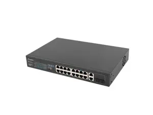 LANBERG RSFE-16P-2C-150 Komutatorius 16x 100Mb PoE+/2x Combo Gigabit 150W nevaldomas
