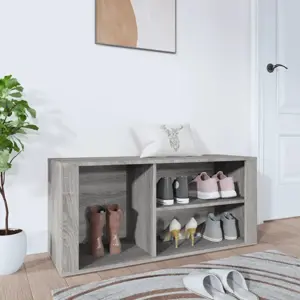 Spintelė batams, pilka ąžuolo, 100x35x45cm, apdirbta mediena