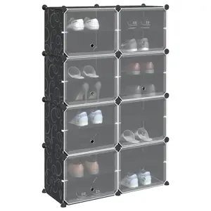 Storage Cube Organizer su 8 kubeliais ir durelėmis Black PP