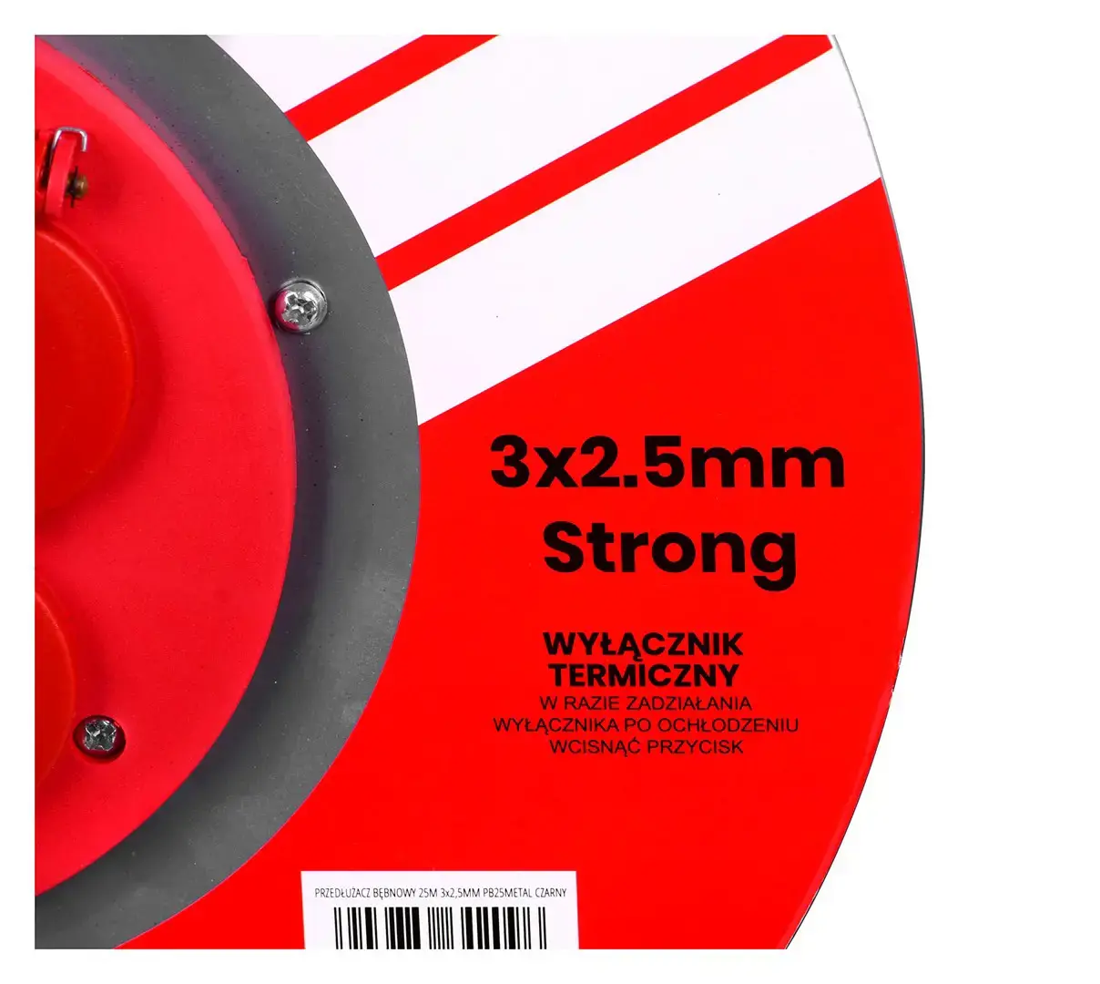 VERTEX PB25METAL 3x2,5 mm juodos spalvos prailginimo kabelis