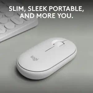 "Logitech Pebble 2 M350s", dvipusis, optinis, RF belaidis + "Bluetooth", 4000 DPI, baltas