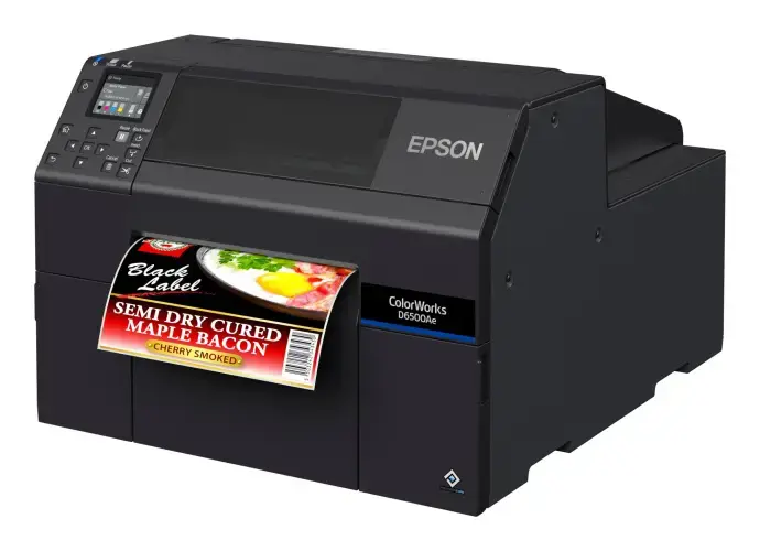 Epson ColorWorks D6500Ae, Thermal transfer, 1200 x 1200 DPI, 85 mm/sec, Colour, Wired, Black