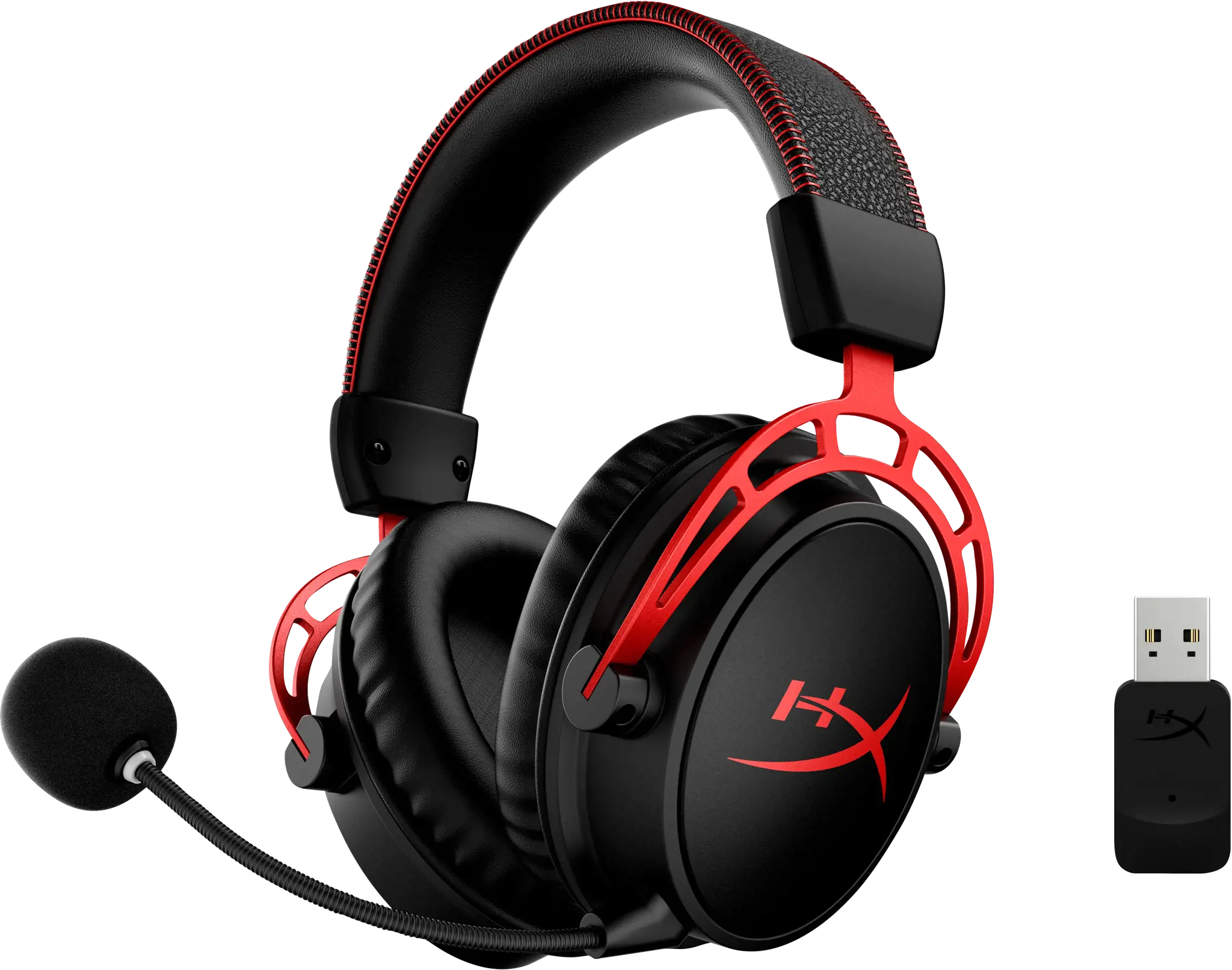 "HyperX Cloud Alpha" - belaidės žaidimų ausinės (juodai raudonos), belaidės, 15 - 21000 Hz, žaidimų, 335 g, ausinės, juodos, raudonos