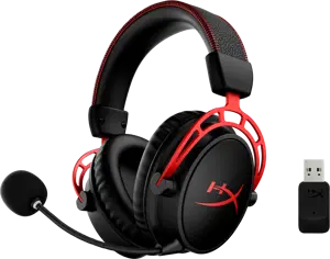 "HyperX Cloud Alpha" - belaidės žaidimų ausinės (juodai raudonos), belaidės, 15 - 21000 Hz, žaidimų, 335 g, ausinės, juodos, raudonos