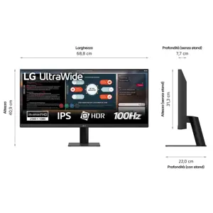LG 29U511A-B, 73.7 cm (29"), 2560 x 1080 pixels, WFHD, LCD, 5 ms, Black