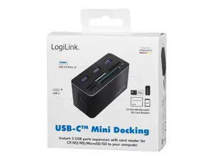 USB3.2 Gen 1 doko stotelė, 8 prievadai, mini, juoda