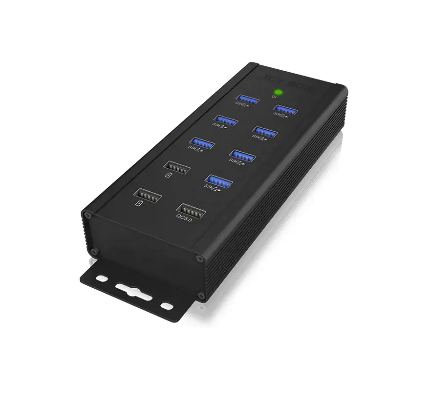 ICYBOX IB-HUB1703-QC3 IcyBox 7x USB 3.0 prievadų šakotuvas ir 3 įkrovimo prievadai