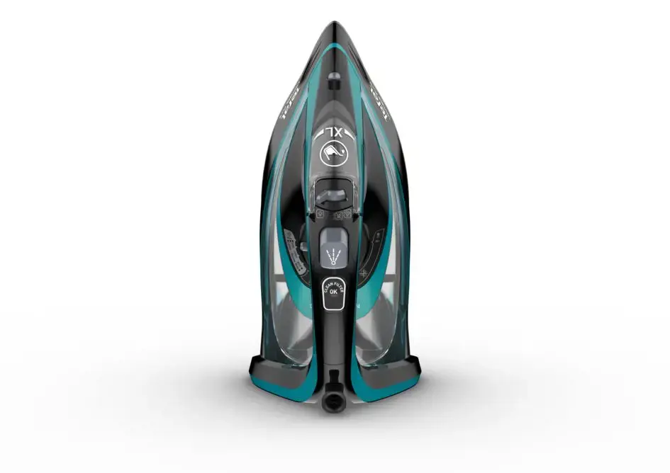 "Tefal Ultimate Pure FV9844", sausas ir garų lygintuvas, "Durilium Autoclean" padas, 2,5 m, 250 g/min, juodas, mėlynas, 60 g/min