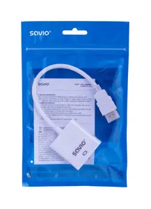 "Savio" CL-27B vaizdo kabelio adapteris HDMI A tipo (standartinis) VGA (D-Sub), baltas