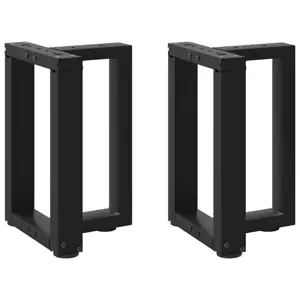 Kavos staliuko kojelės, T formos, 2 vnt., juodos, 28x25x(42-43) cm, plienas