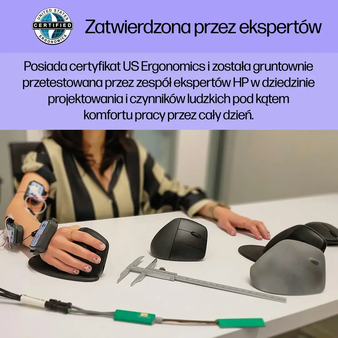 HP 920 ergonomiška belaidė pelė, dešinioji ranka, vertikali konstrukcija, "Bluetooth" + A tipo USB, 4000 DPI, juoda