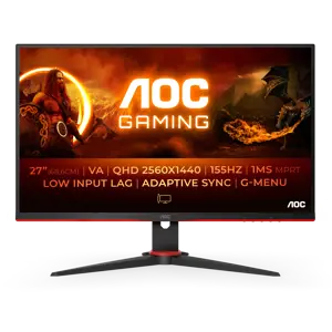Monitorius AOC 27inch 2560x1440 VA Flat Fixed base tilt DP 2xHDMI Brightness 250cd/m2