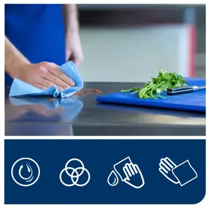 Pramoninis popierius TORK Advanced 420 W1, 130050,  2 sl, 1500 l., 36.9 cm x 510 m, mėlynos spalvos