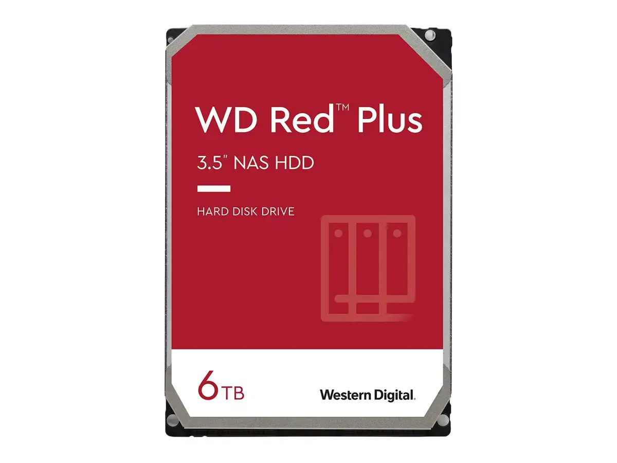 "WD Red Plus" 6 TB SATA 6 Gb/s 3,5 colių 258 MB spartinančiosios atminties vidinis kietasis diskas Nefasuotas