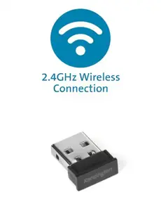 "Kensington Pro Fit® Ergo" belaidė pelė juodos spalvos, dešinioji ranka, RF belaidis ryšys + "Bluetooth", 1600 DPI, juoda