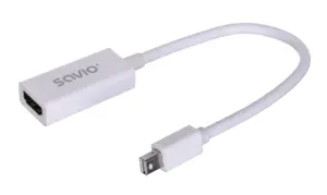SAVIO cl-57 adapteris (Mini DisplayPort M - HDMI F; 0,10 m; balta spalva)