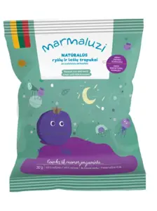 Ryžių ir lešių trapukai MARMALUZI su juodaisiais serbentais naturalūs, 30 g