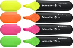 Teksto žymekliai SCHNEIDER JOB, 1-5 mm, 4 spalvų rinkinys