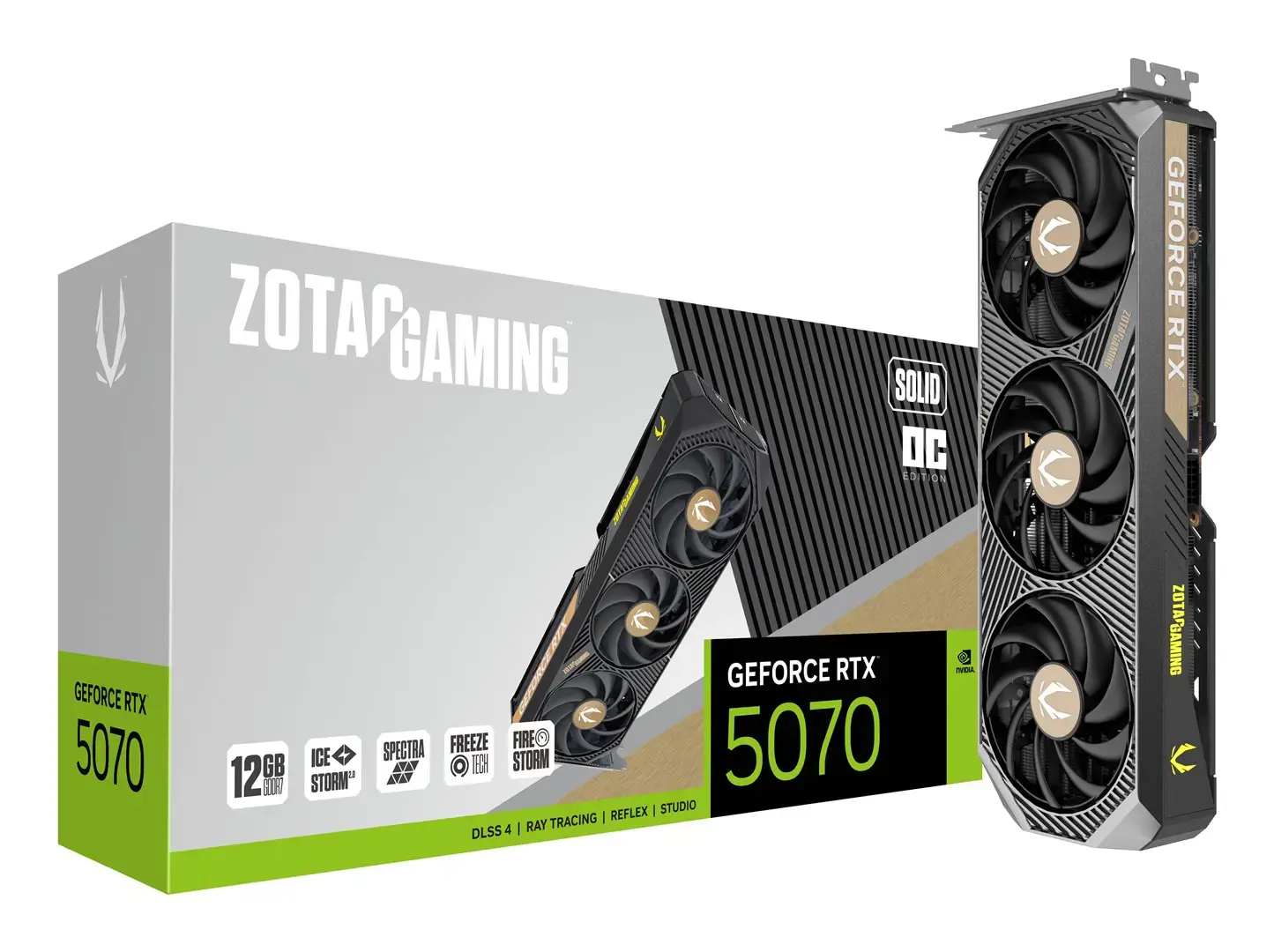 Vaizdo plokštė ZOTAC GeForce RTX 5070 12 GB, GDDR7, ZT-B50700J-10P