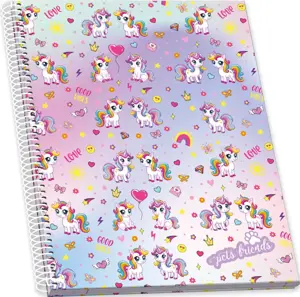 A4 Spiral Book 80sh Enchanted World Sq