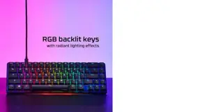 HyperX Alloy Origins 65 - Mechanical Gaming Keyboard - HX Red (NO Layout), 65%, Wired, USB, Mechanical, RGB LED, Black