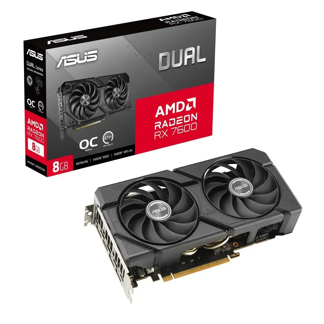 Vaizdo plokštė ASUS Radeon RX 7600 8 GB, GDDR6, 90YV0LD0-M0NA00