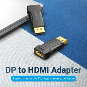 "Vention" "DisplayPort" vyriškos ir HDMI moteriškos lyties adapteris, juodas, "DisplayPort", HDMI, juodas