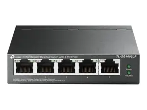 TP-Link TL-SG1005LP, nevaldomas, Gigabit Ethernet (10/100/1000), maitinimas per Ethernet (PoE), montuojamas ant sienos