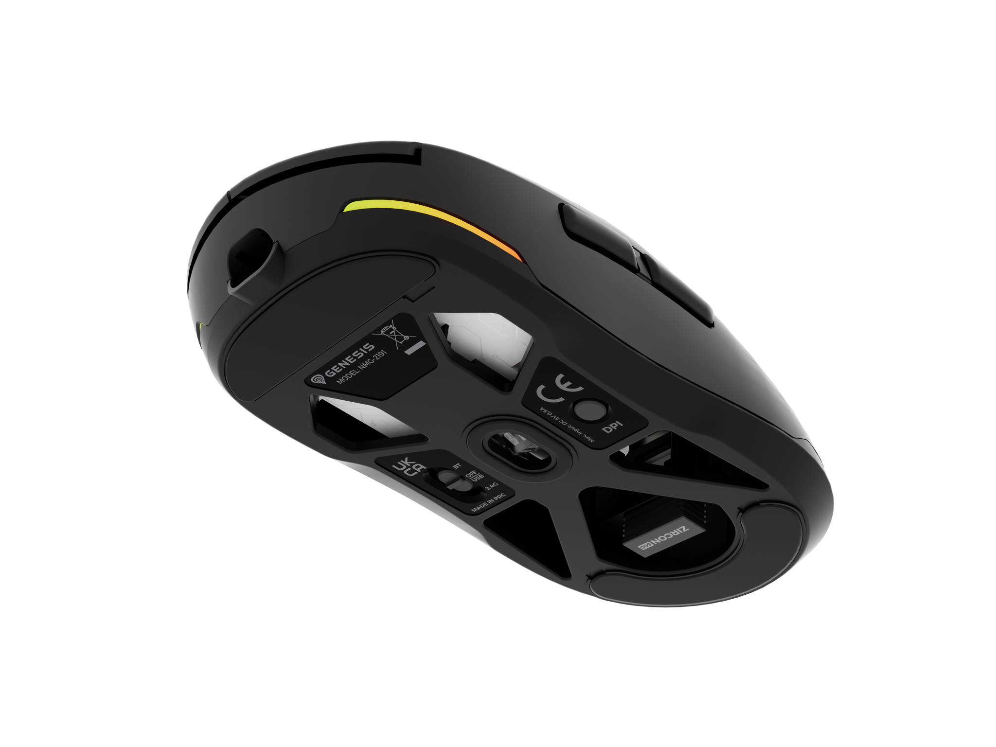 Genesis Gaming Mouse | Zircon 660 | Wired/Wireless | 2.4 GHz, Bluetooth, USB | Black