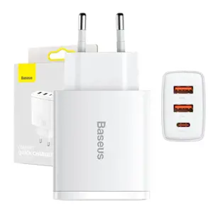 Baseus Compact Quick Charger 2U+C 30W EU White