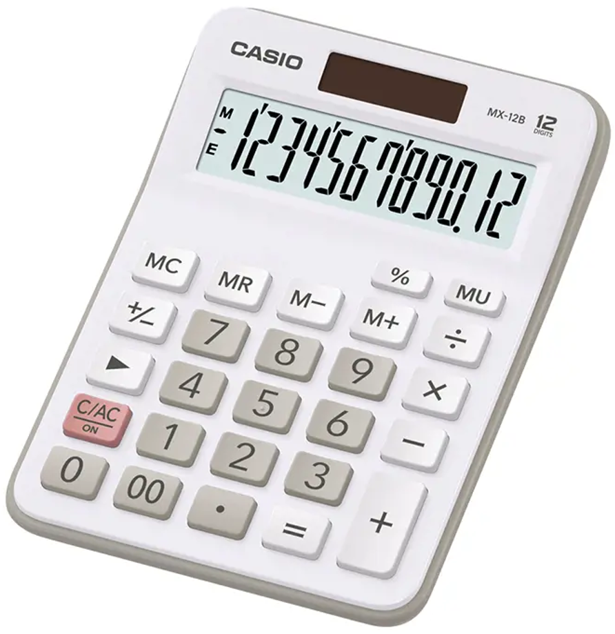 Stalinis skaičiuotuvas CASIO MX-12B, balta sp.