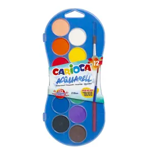 Akvareliniai dažai CARIOCA, 12 spalvų rinkinys