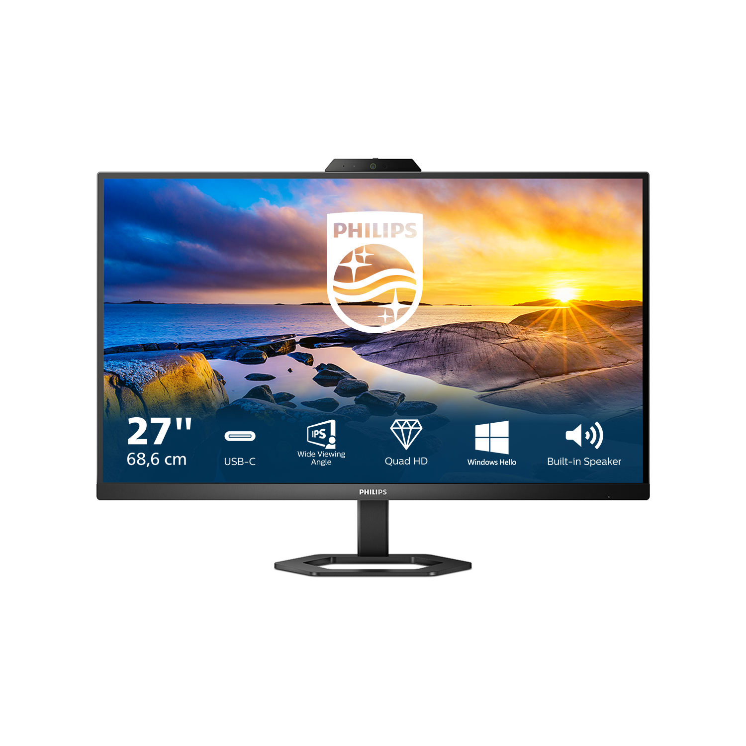 Monitorius Philips 27E1N5600HE/00 27p QHD IPS, 68.6 cm (27"), 2560 x 1440 pixels, 4 ms, Black