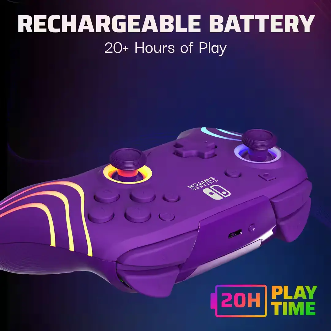 PDP wireless controller Afterglow Wave Nintendo Switch, purple