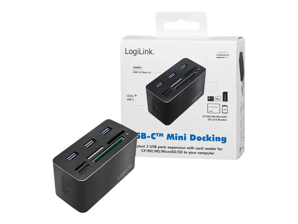 USB3.2 Gen 1 doko stotelė, 8 prievadai, mini, juoda