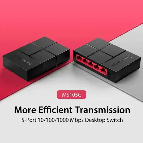 Šakotuvas Mercusys Switch MS105G Unmanaged, Desktop, Power supply type External