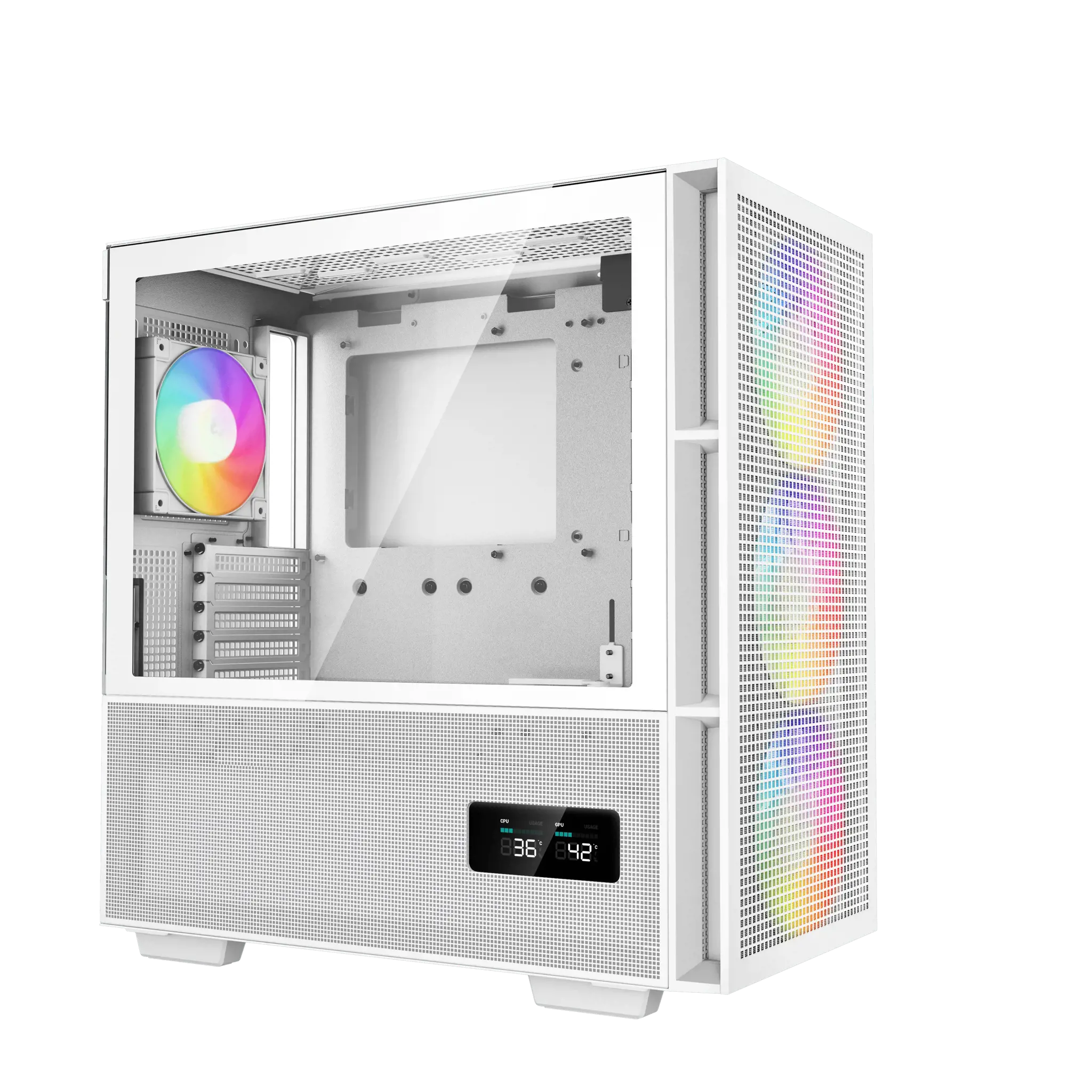 "DeepCool CH560 DIGITAL WH", "Midi Tower", Kompiuteris, Baltas, ATX, EATX, "micro ATX", Mini-ITX, ABS, Plienas, Grūdintas stiklas, Multi