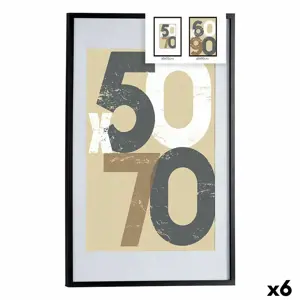 Nuotraukų rėmelis 62,5 x 2,5 x 92,5 cm Juodas plastikinis MDF medis (6 vnt.)