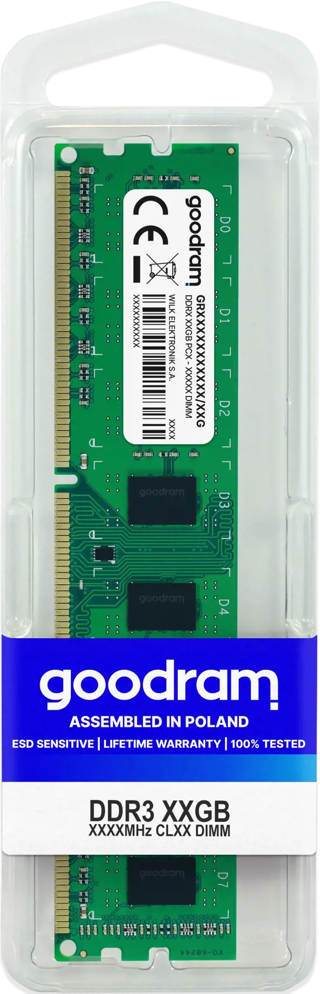 "Goodram GR1333D364L9S/4G", 4 GB, 1 x 4 GB, DDR3, 1333 MHz, 240 kontaktų DIMM