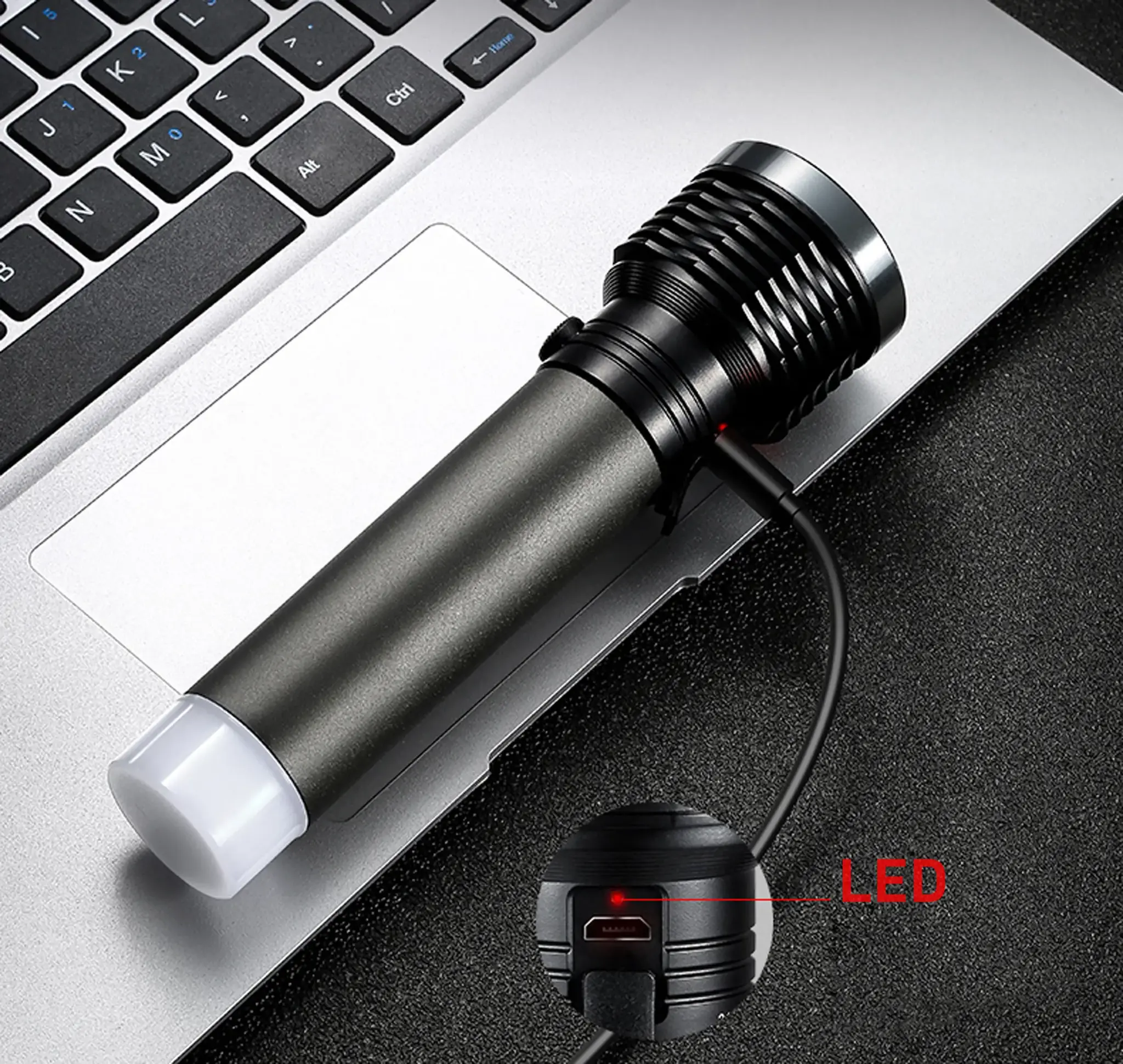 Platininis žibintuvėlis 3W 1200mAh, pilkos spalvos (45772)