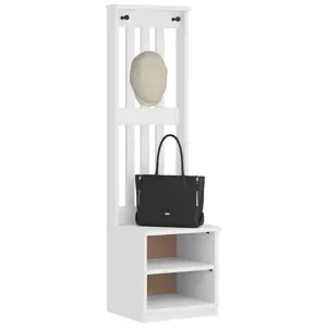 salės medis "SANDNES" baltas 45x40x159,5 pušies masyvo