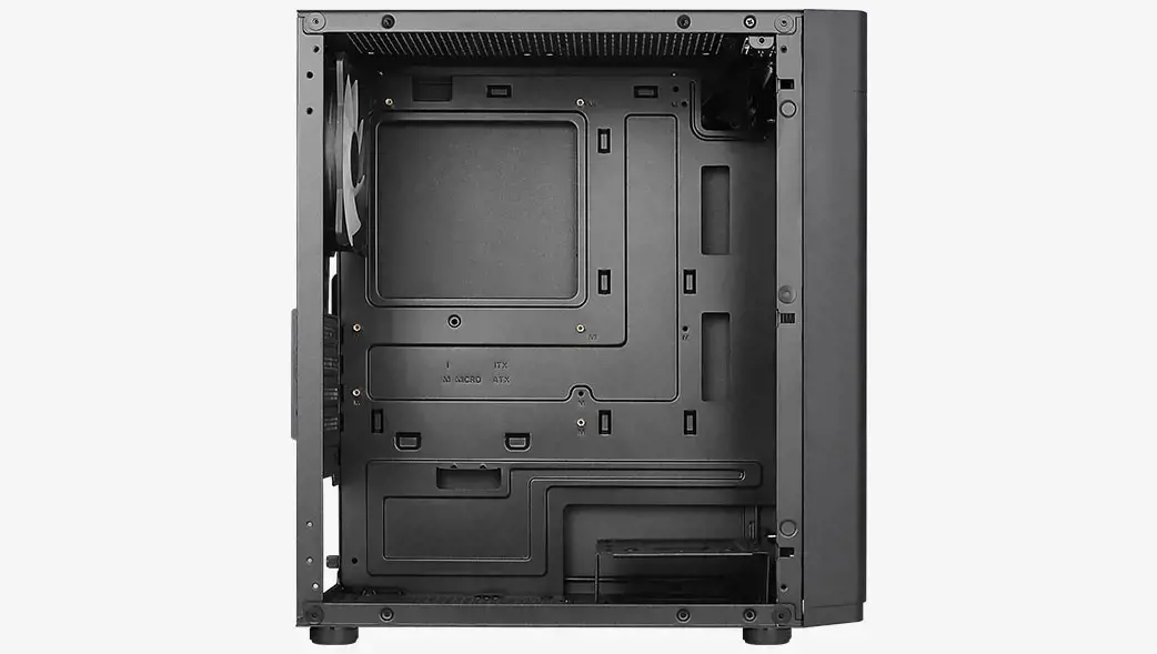 "Aerocool HEXFORMBKV2" Micro ATX kompiuterio korpusas 3 ventiliatoriai FRGB Juoda, Mini Tower, Kompiuteris, Juoda, micro ATX, Mini-ITX, ABS, SPCC, Galinis, Priekinis