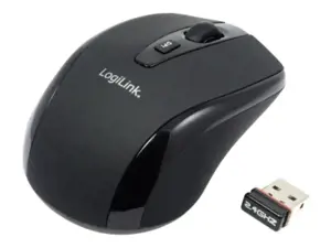 Logilink Maus optisch Funk 2,4 GHz belaidis, juoda, 2,4GH belaidė mini pelė su automatiniu susiejimu