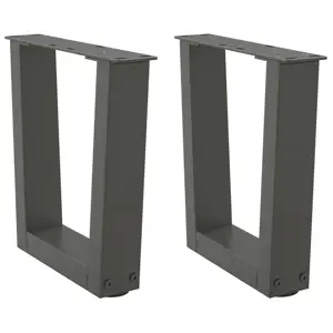 Kavos staliuko kojelės, V formos, 2 vnt., antracito spalvos, 30x(30-31,3) cm, plienas
