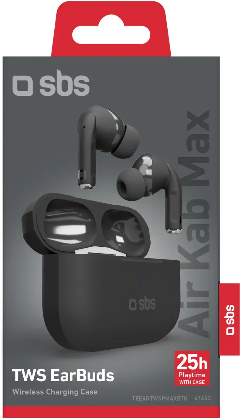 SBS wireless earbuds Air Kab Max TWS, black