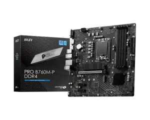 MSI PRO B760M-P DDR4, "Intel", LGA 1700, "Intel® Celeron®", "Intel® Pentium® Gold", LGA 1700, DDR4-…